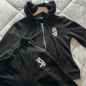 Shane Justin bling black 2 piece jogging suit